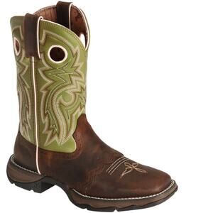 Durango Lady Rebel Green Brown Saddle Square Toe Cowgirl Boots Size 6M